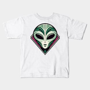 Alien art deco style Kids T-Shirt